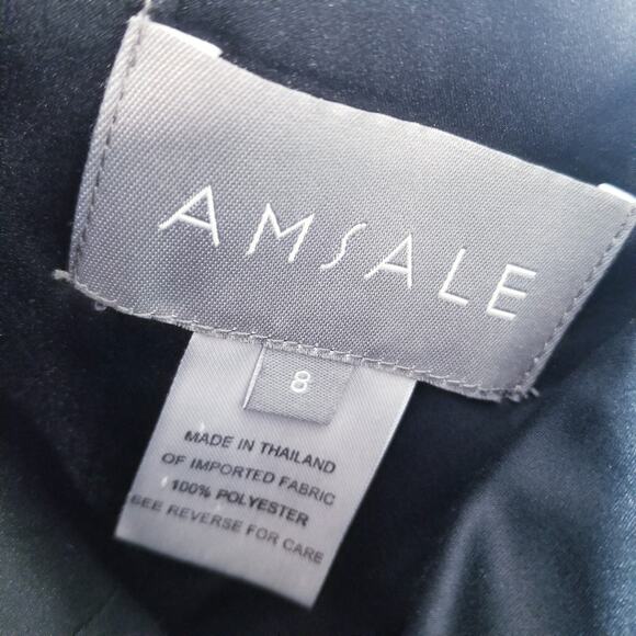 AMSALE Satin Peplum Strapless Long Gown Evening Dress Sweetheart Neckline - Picture 3 of 12